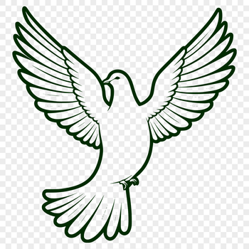 A white dove perched on a branch, used as a symbol in various cultures and religions.
