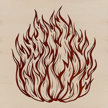 A stylized illustration of flames in various shapes, suitable for vector design.