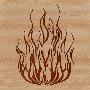 Graphic illustration of a flame shape in vector format, suitable for digital design and printing.