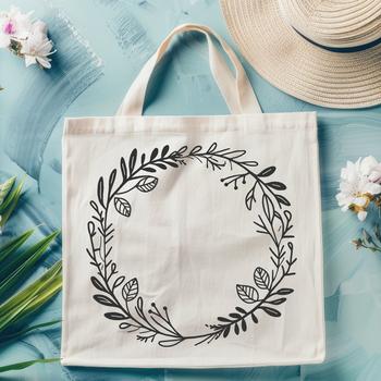 Decorative floral wreath illustration available as a scalable SVG file.