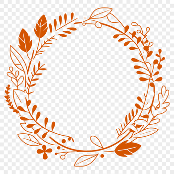 A digital floral wreath design created with vector art, suitable for cutting machines and laser cutters.