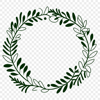 A floral wreath design made from interconnected elements, suitable for digital cutting machines like Cricut.