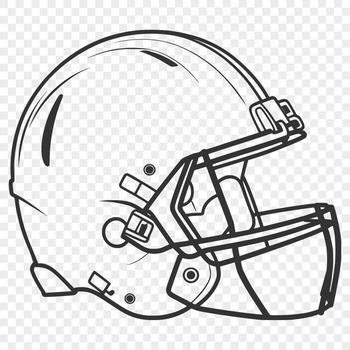 A vector illustration of a football helmet with laces and padding, designed in a clean and detailed style.