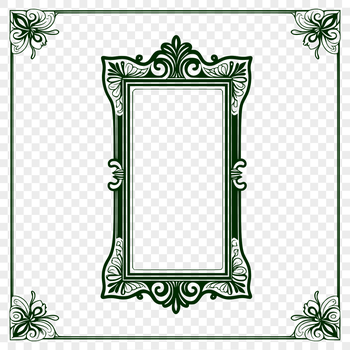 A digital illustration of a simple picture frame with clean lines and precise edges.