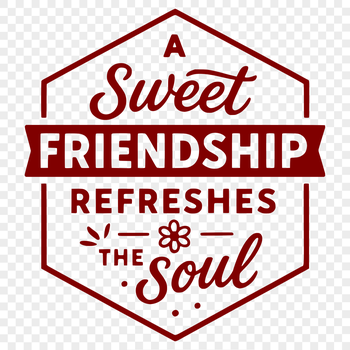 A quote about the value of true friends in bold vector font.