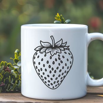 A digital illustration of a strawberry fruit in a vector format.