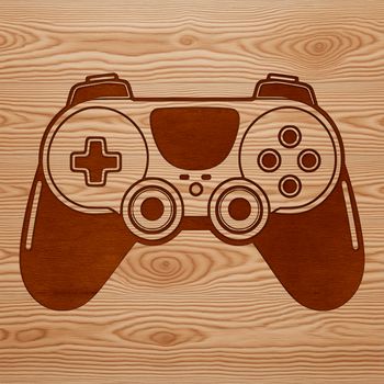Vector illustration of a standard game controller with buttons and joysticks.