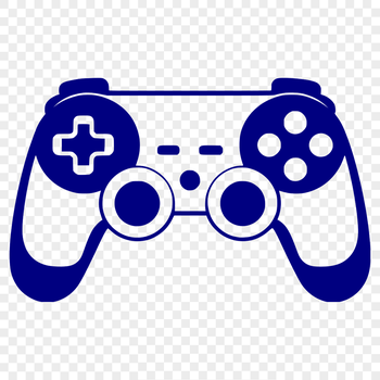 A digital game controller with buttons and joysticks, illustrated as a vector graphic.