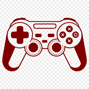 A detailed vector design illustration of a standard video game controller layout.