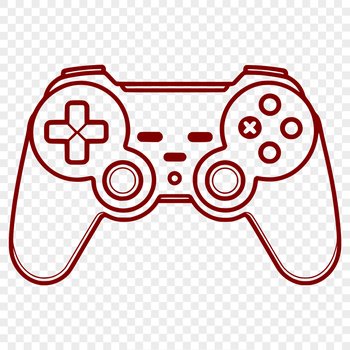 An illustration of a standard game controller with buttons and joysticks.