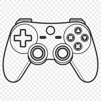 A digital game controller with directional pads and buttons, designed as vector art for various applications.