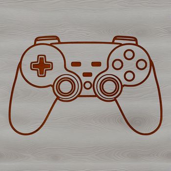 An illustration of a standard video game console controller design.