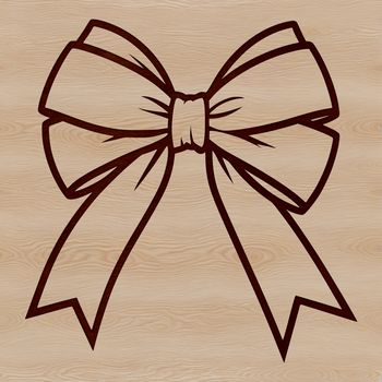 A decorative bow made from ribbon or string, suitable for gift wrapping or decoration.