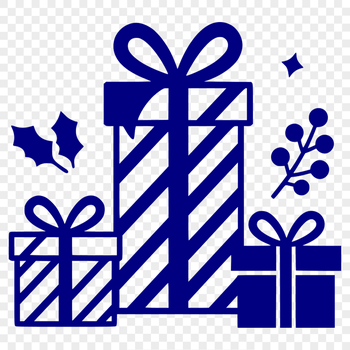 A simple gift box with a bow on top, suitable for various uses such as crafting or web design.