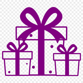 A digital illustration of a wrapped gift box in vector format.