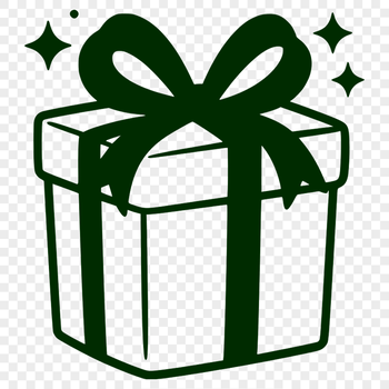 Wrapped Gift Vector Design A simple vector design of a wrapped present with a bow, ideal for personal use in crafting projects or digital designs.