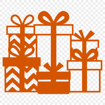 A simple vector graphic illustration of a gift wrapped in paper with a bow, suitable for commercial use.