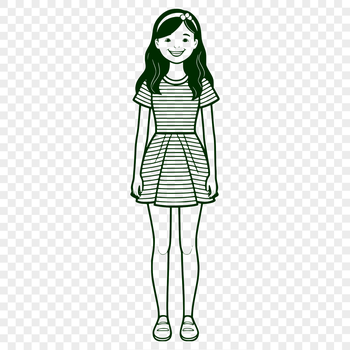 A young girl silhouette in vector format.