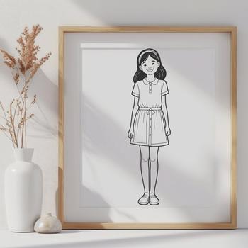 A young girl silhouette in vector format, suitable for digital design and cutting.