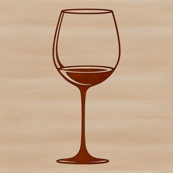 A stylized illustration of a glass containing red wine, suitable for vector art designs.