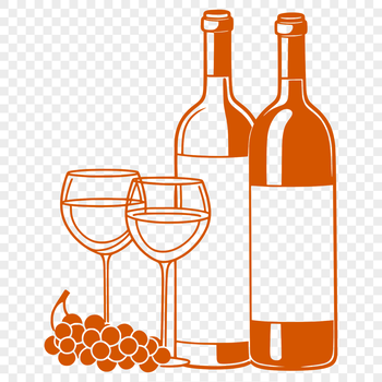 A stylized illustration of a wine glass filled with red wine, surrounded by subtle details to enhance its vector design.