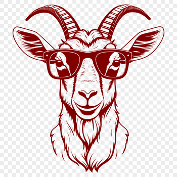 An illustration of a farm animal wearing glasses.