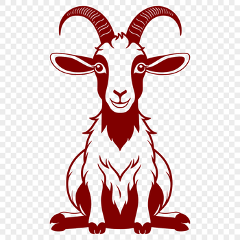 A goat illustration with simple lines and shapes, suitable for various digital applications.
