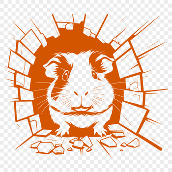 Illustrated vector design of a guinea pig suitable for printing or cutting with a Cricut machine.
