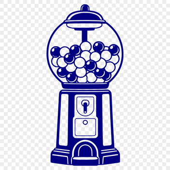 A digital illustration of a vintage-style gumball machine in vector format.