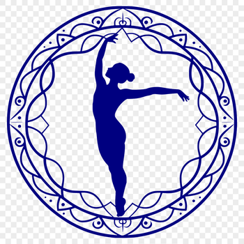 Illustration of a female gymnast in mid-air, highlighting flexibility and athleticism.