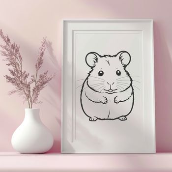 A small rodent sitting on a wheel, suitable for use in graphic design projects.