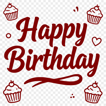 A colorful digital illustration of a birthday celebration with a mix of bold fonts and simple graphics.