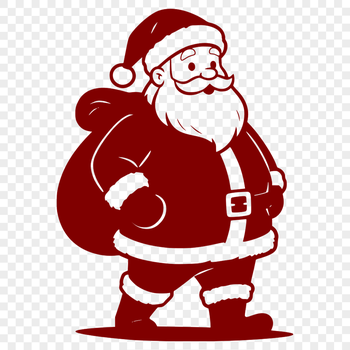 SVG illustration of a smiling Santa Claus in a red coat with a white beard.