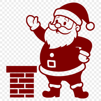 Vector graphic of Father Christmas with a festive holiday theme.