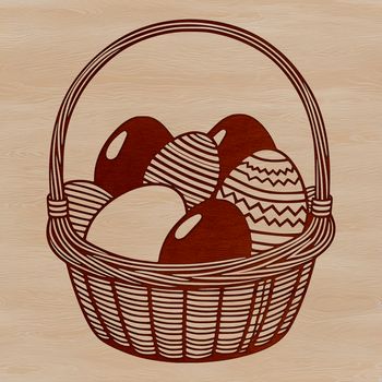 A colorful Easter egg illustration in a minimalist design style.