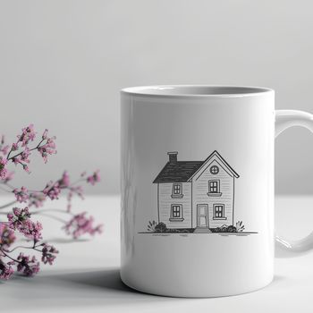 A simple 2D illustration of a residential building with multiple rooms.
