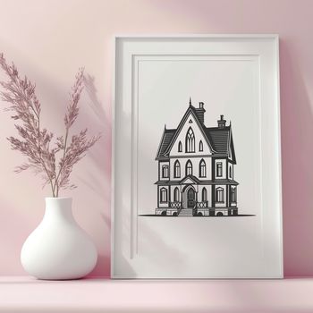 House design created with precision vector lines and shapes.