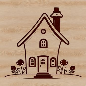 SVG vector illustration of a simple house with clean lines and minimal details.