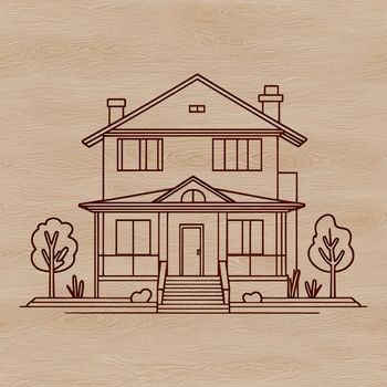 Simple house illustration designed as vector art for graphic design projects.