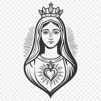 A vector graphic representation of the Immaculate Heart, suitable for use in digital design projects and craft applications.