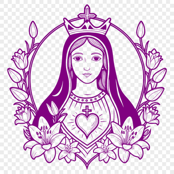 A stylized illustration of a heart with a floral pattern and spiritual connotations.