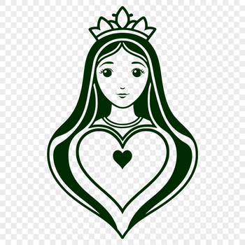 A vector illustration of a traditional Catholic icon depicting the Immaculate Heart.