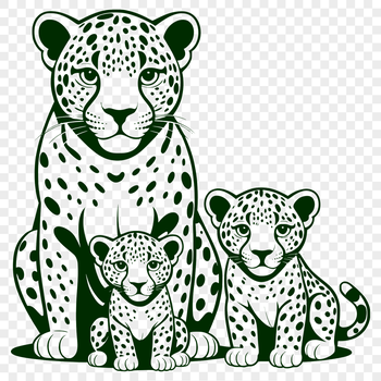 A sleek big cat from the jaguar family in high-quality vector art.
