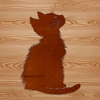 A cute sitting kitten depicted as a vector graphic illustration for various design purposes.