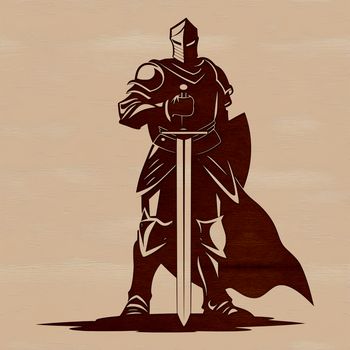 Knight figurine design suitable for cutting machines