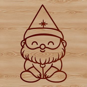 A mythical creature known as a knome sitting in a relaxed position.