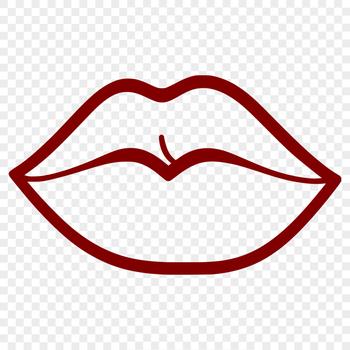 Close-up illustration of human lip anatomy, suitable for educational or design purposes.