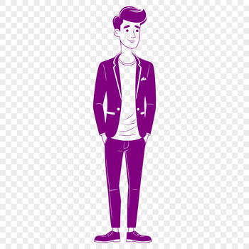 An illustration of a man created using computer-aided design (CAD) software.