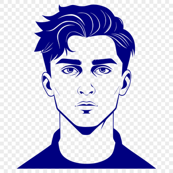 A male figure in a neutral pose, created as a vector graphic.