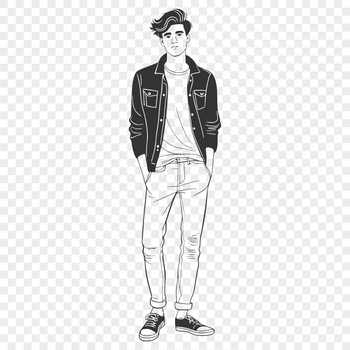 A digital illustration of a male figure created as an SVG file.